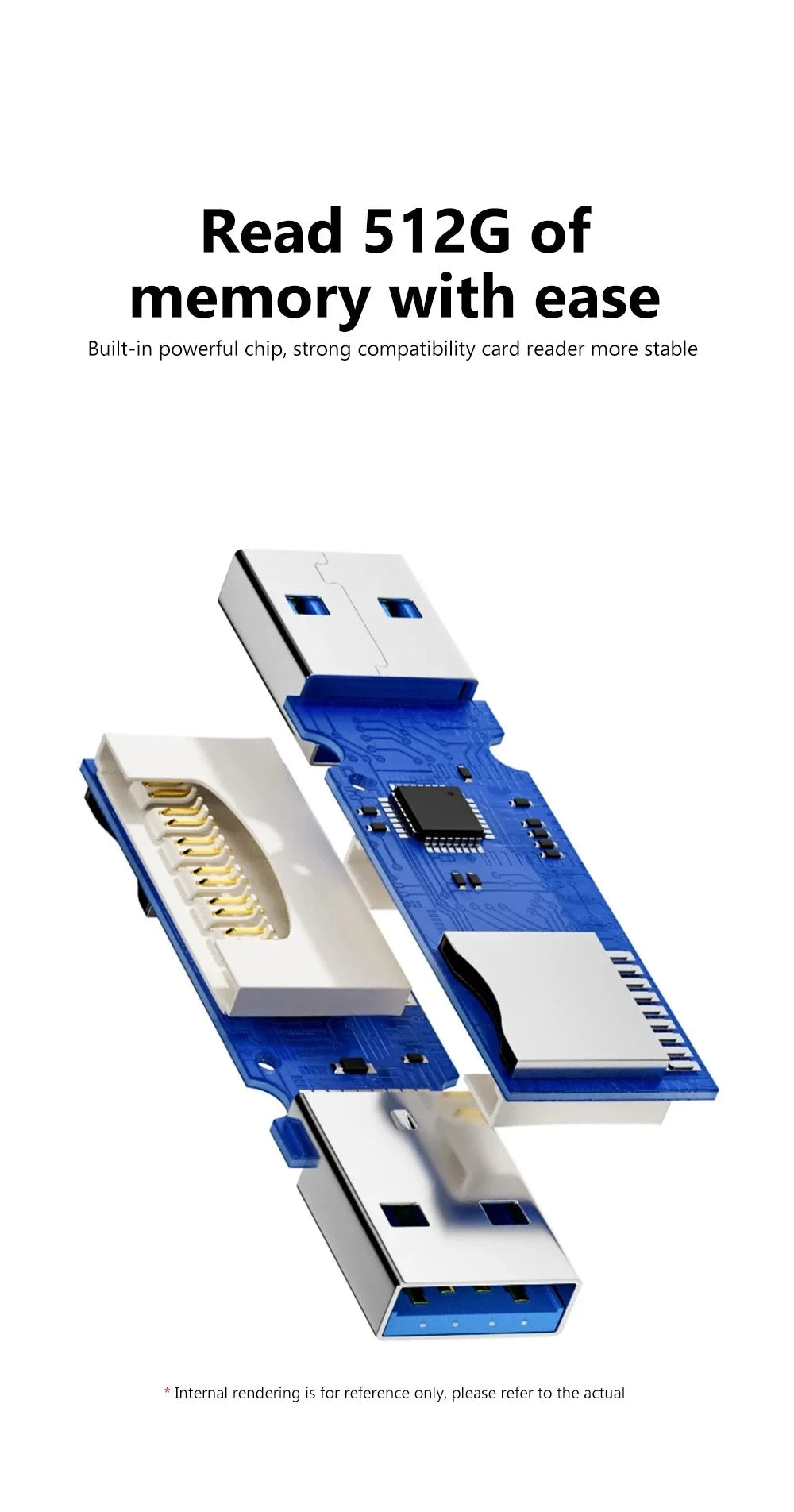 USB 3.0 SD TF Card Reader 2 in 1 High Speed Smart Cardreader Adapter for PC Laptop Notebook Computer Camera Car Mounted