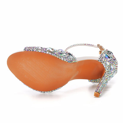 New 11cm Fish Mouth High Heel Sandals with Shallow Mouth and Large Heel Sandals Platform Strap