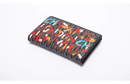 Carolina Herrera NEW Women's Cartoon Long Wallet, Classic PVC Fashion Simple Lightweight All-Match Purse