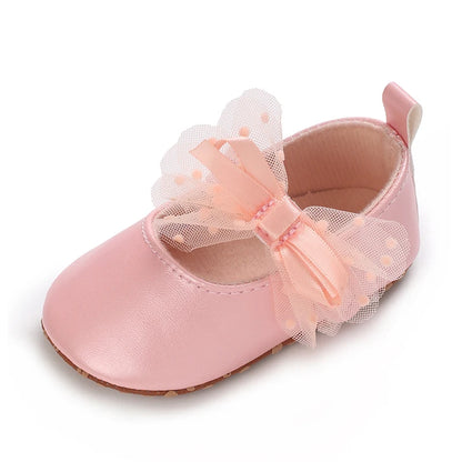 Cute Girl 0-18M Baby Shoes Pink Theme Bow Princess Shoes Spring and Autumn Soft Sole Lightweight Garden Shoes Casual Shoes