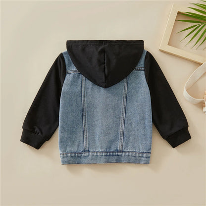 2023 Children Jackets Coat Autumn Winter Boy Suit Girl Clothes Baby Denim Hooded Outwear Outfits Toddler Kids Clothing