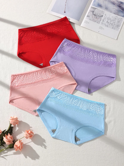 4Pcs Womens Cotton High Waist Underwear Antibacterial Tummy Control Butt Lifting Soft Breathable Oversized Briefs