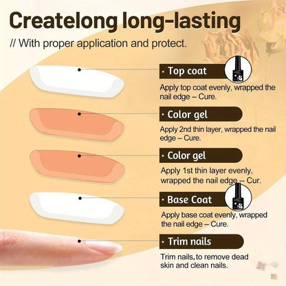 TARTU 6pcs 8ml Nude Pink Red Blue Green Brown Black Cat Eye Nail Gel Set, 6 Colors Semi-permanent Gel Polish Kit, Soak Off Uñas