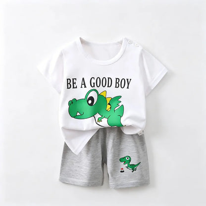 Kids Clothes Set Baby Boy/Girl T-Shirt + Shorts Summer Clothing Cotton Cartoon Casual Boys Tracksuit Children Baby Clothes Set