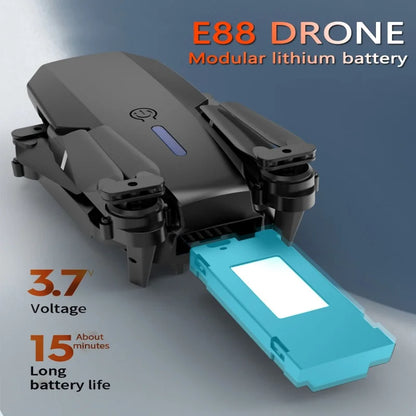 E88 ProIntelligent Folding Drone Supports single/Dual Camera Switching 4KPicture Quality+Wide-angle Shooting WiFiDirect Real-Tim
