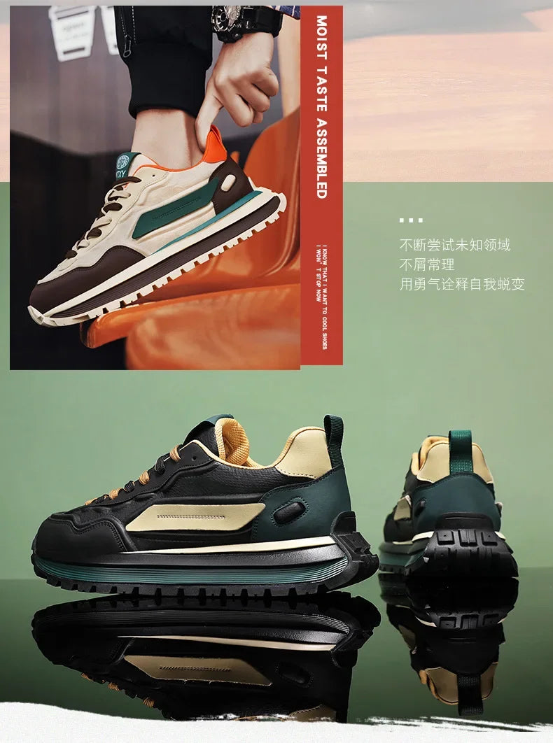 2025 New Spring Men's Breathable sneakers Casual Sports Shoes with Anti slip Soft Bottom White Shoes Men's Trendy Daday Shoes