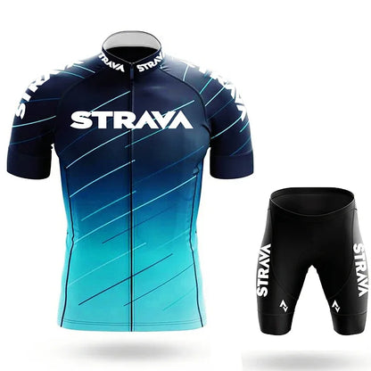 Strava Men's Cycling Outfit Bicycle Shorts Road Bike Sports Set Mountain Cycle Jersey Breathable Summer Clothing Pro Uniform