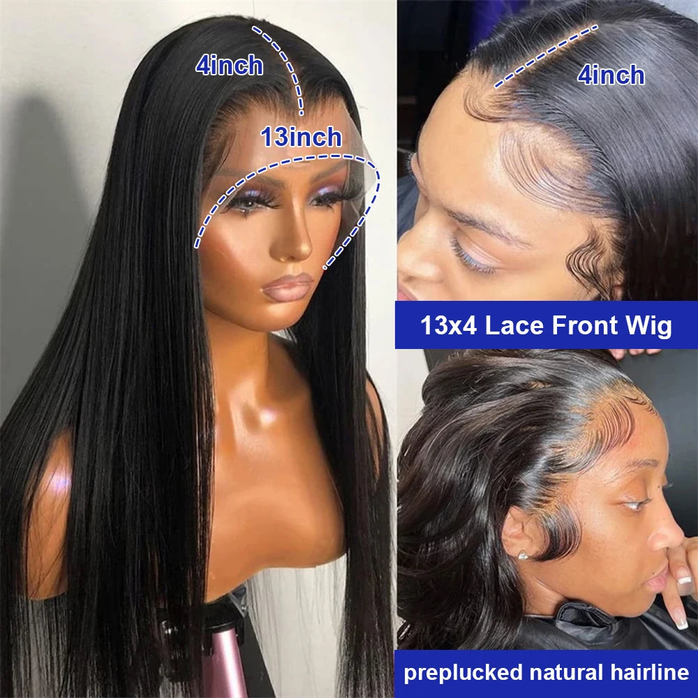 Vietnamese Raw 13X4 Lace Front Wigs For Black Women Remy 30 40 Inch Pre Plucked Bone Straight Human Hair Wigs 13X6 Hd Lace Frontal Wigs