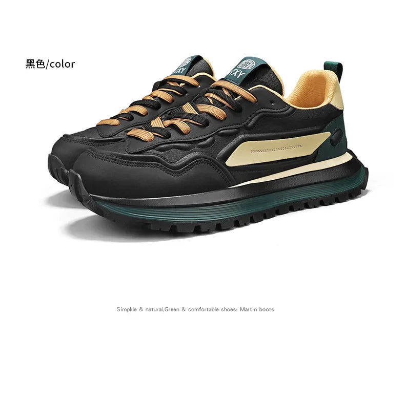 2025 New Spring Men's Breathable sneakers Casual Sports Shoes with Anti slip Soft Bottom White Shoes Men's Trendy Daday Shoes