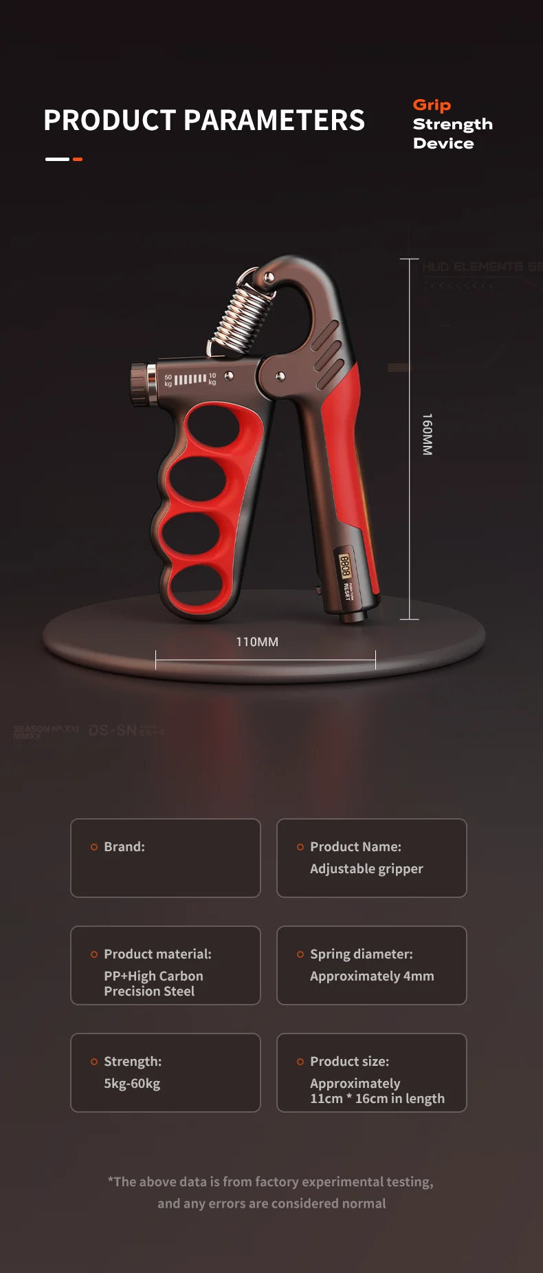 Grip Strengthener Gym Training Hand Exerciser Adjustable 5-100KG Fitness Unisex Finger Rehabilitation Training Hand Grip pesas