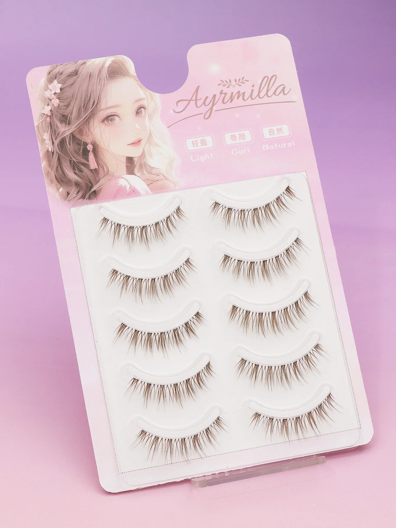 C curl 5Pairs brown style Eyelash Extension Winged Individual Lashes Natural Segmented Eyelash Bundles Makeup Tools