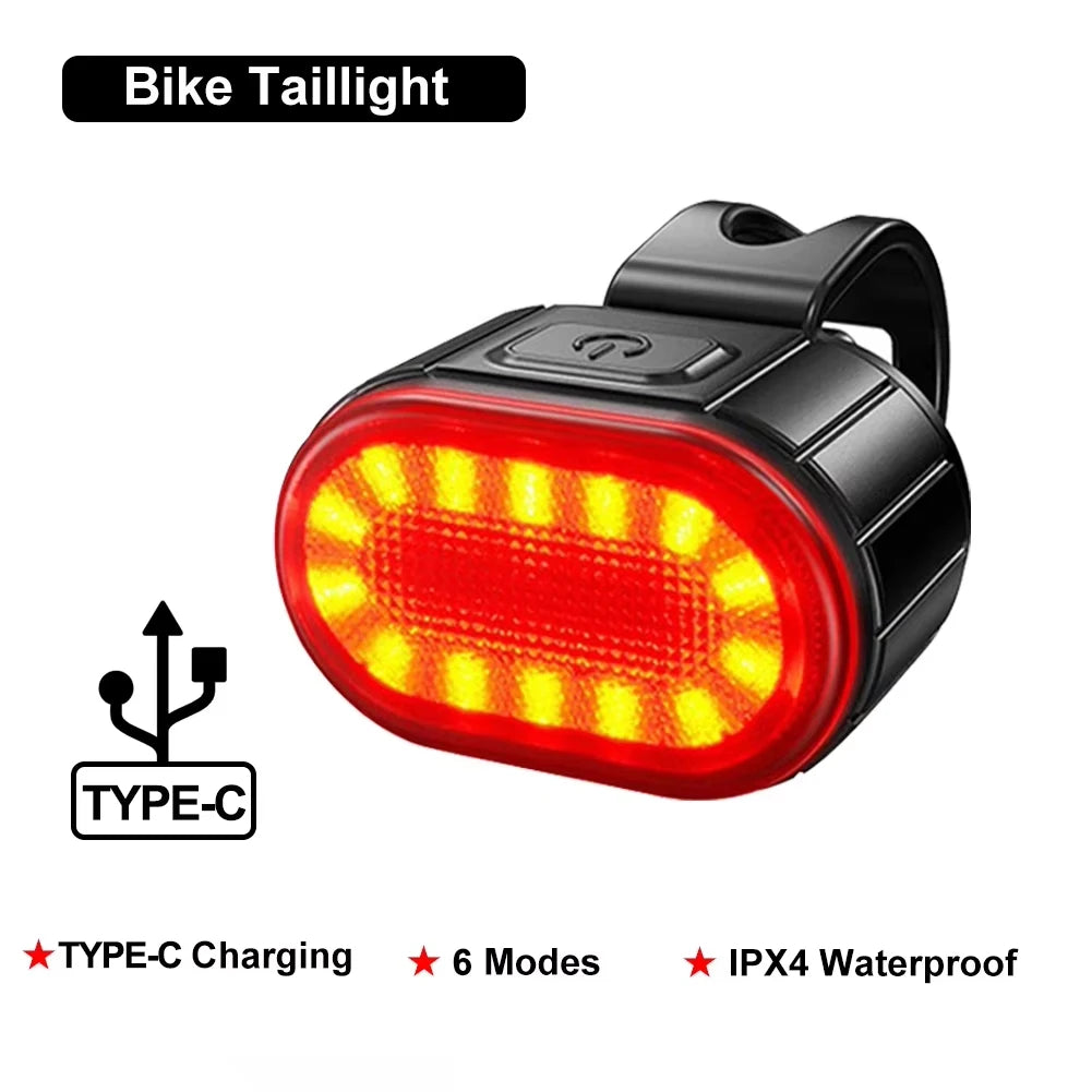 Cycling Bicycle Front Rear Light /Set Bike Defense Flashlight Stick MTB Waterproof Taillight LED Lantern Bicycle Accessories