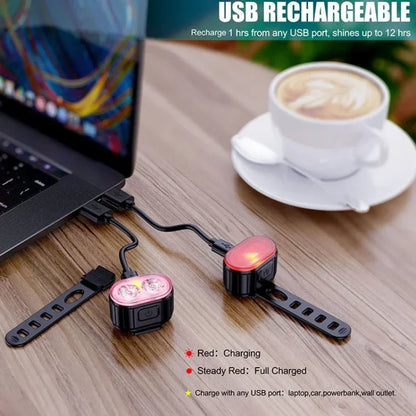 Cycling Bicycle Front Rear Light /Set Bike Defense Flashlight Stick MTB Waterproof Taillight LED Lantern Bicycle Accessories