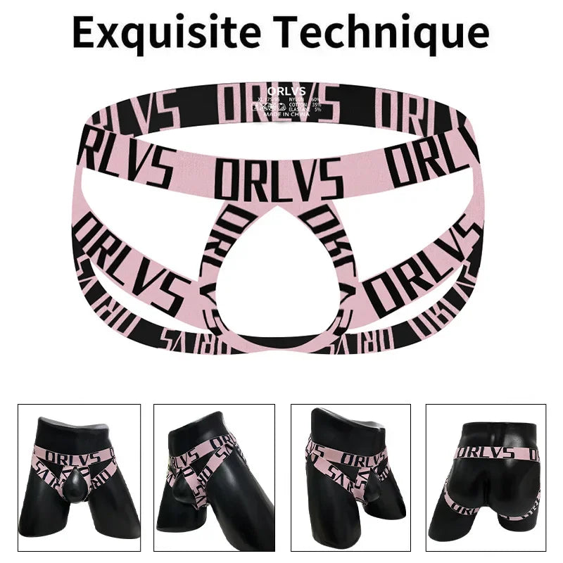 Men's panties thong letter belt double thong sports empty men's T-pants DZ13
