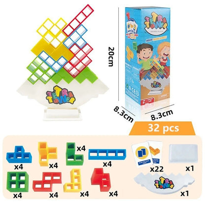 Jigsaw Building Block Toys, Fun Balance Stacking Games, Construction Board Games Russian Building Block Children's Tabletop Toys