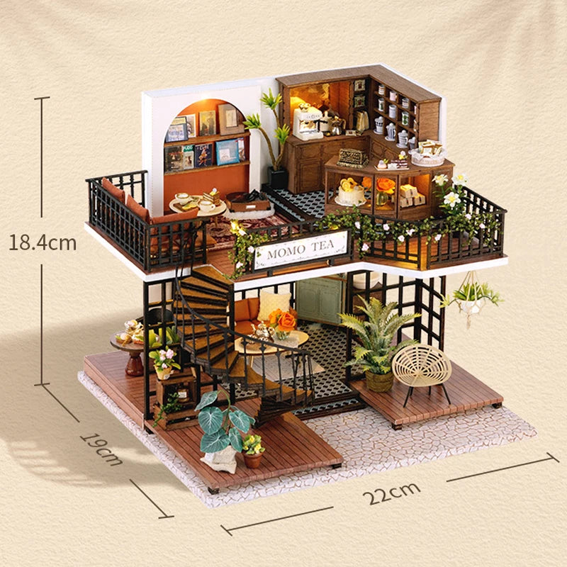Wooden Miniature Doll House Kit 3D Puzzle Assembly Building Model Toy Home Bedroom Decoration With Furniture Adult New Year Gift