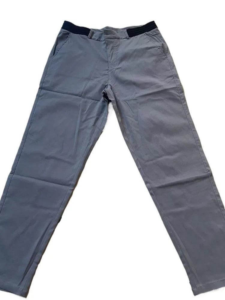Active Chinos Comfortable Men Long Pants Stylish Slim Fit Ankle Length Casual Soft Breathable Fabric Mid Waist Commuting Wear