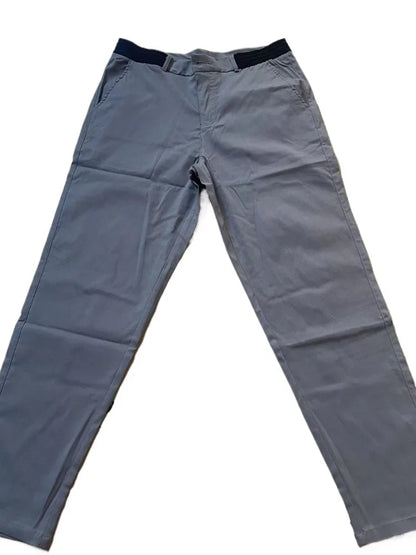 Active Chinos Comfortable Men Long Pants Stylish Slim Fit Ankle Length Casual Soft Breathable Fabric Mid Waist Commuting Wear