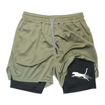 Summer Men's Gym Fitness Workout Shorts Quick-drying Two-in-one Sports Compression Double-layer Shorts Casual Daily M-3XL