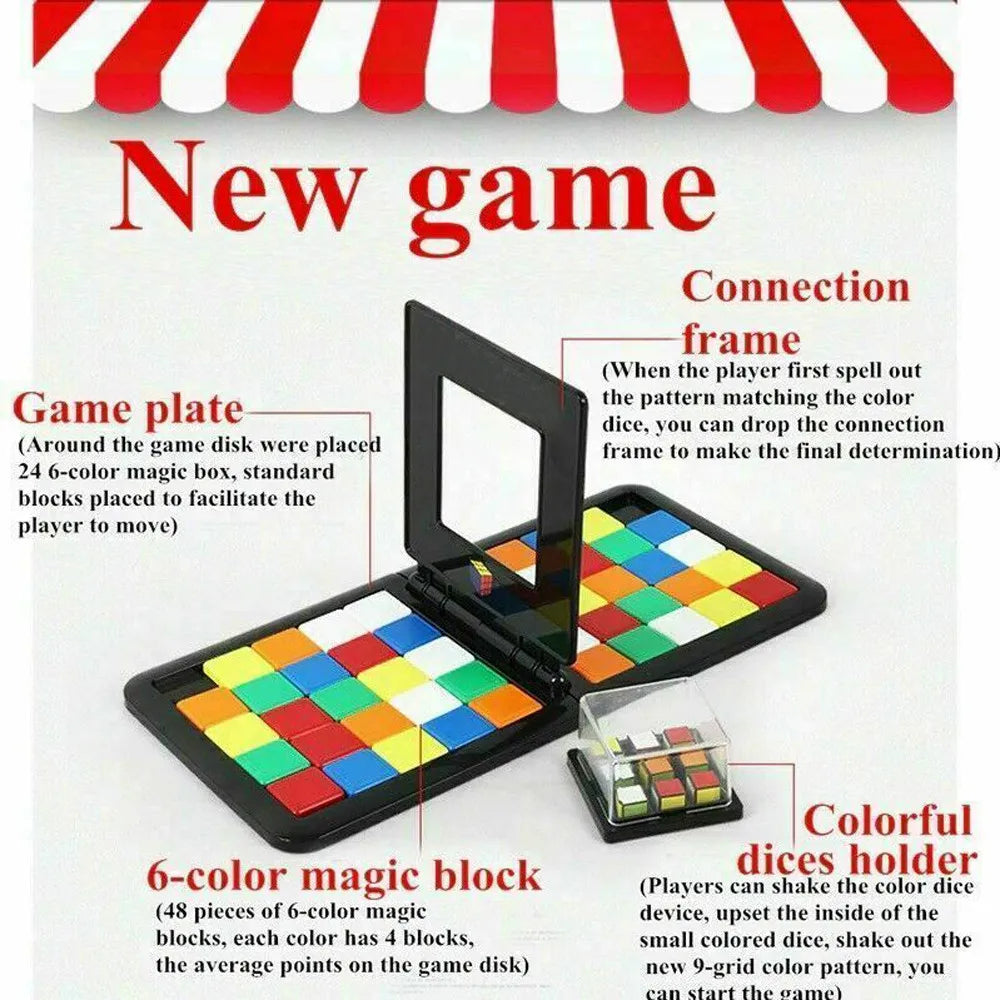 Kids Color Battle Square Race Game Parent-Child Square Desktop Puzzles Learning Educational Toys Anti Stress Boys Girls Gifts