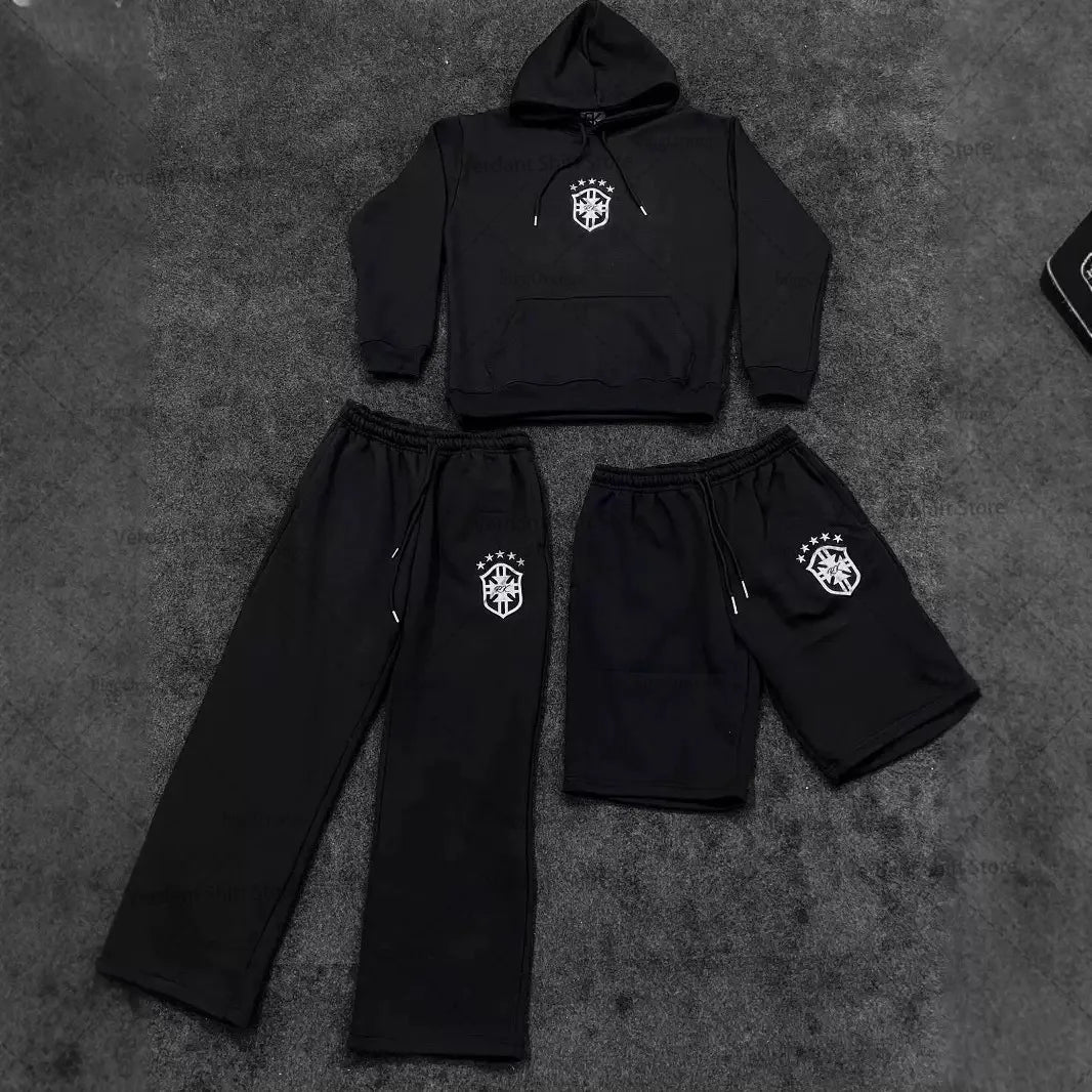 New Y2K casual loose street hip-hop suit trend Gothic Harajuku personality couple hoodie European and American mix and match set