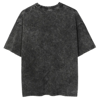 Henry Creel 001 Vecna Retro Washed Cotton Meme T-shirt Men Women Gothic Rock Oversized T Shirts Tops Streetwear Men Clothing