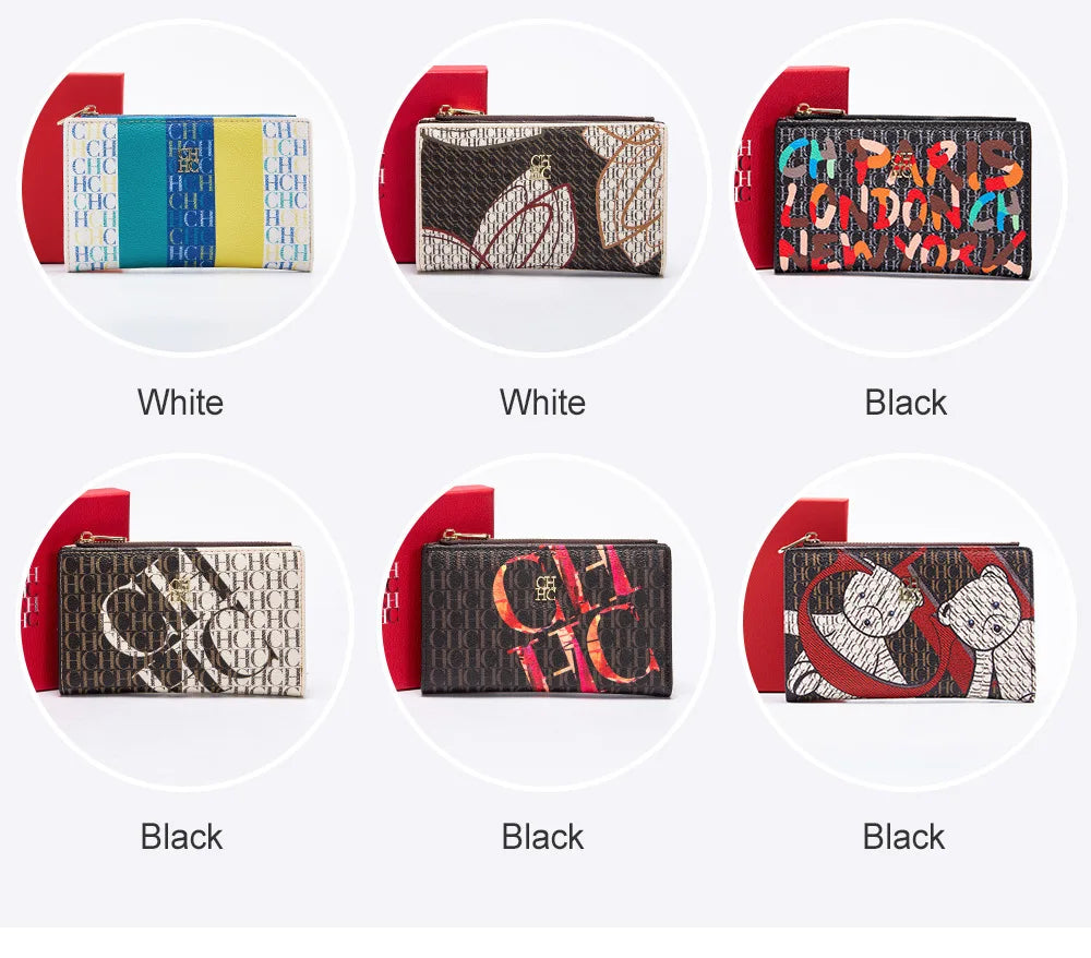 Carolina Herrera NEW Women's Cartoon Long Wallet, Classic PVC Fashion Simple Lightweight All-Match Purse