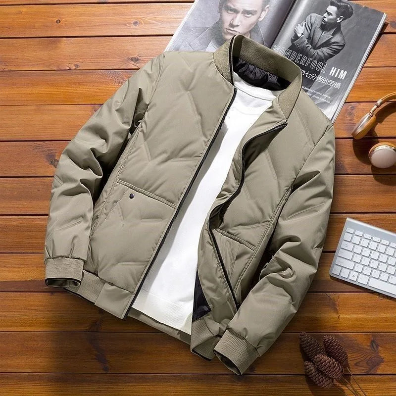 Winter Hot Selling Thick Men's Cotton Jacket * * Warm Baseball Collar Down Cotton Jacket Men's Short Anti Cold Jacket Coat Youth
