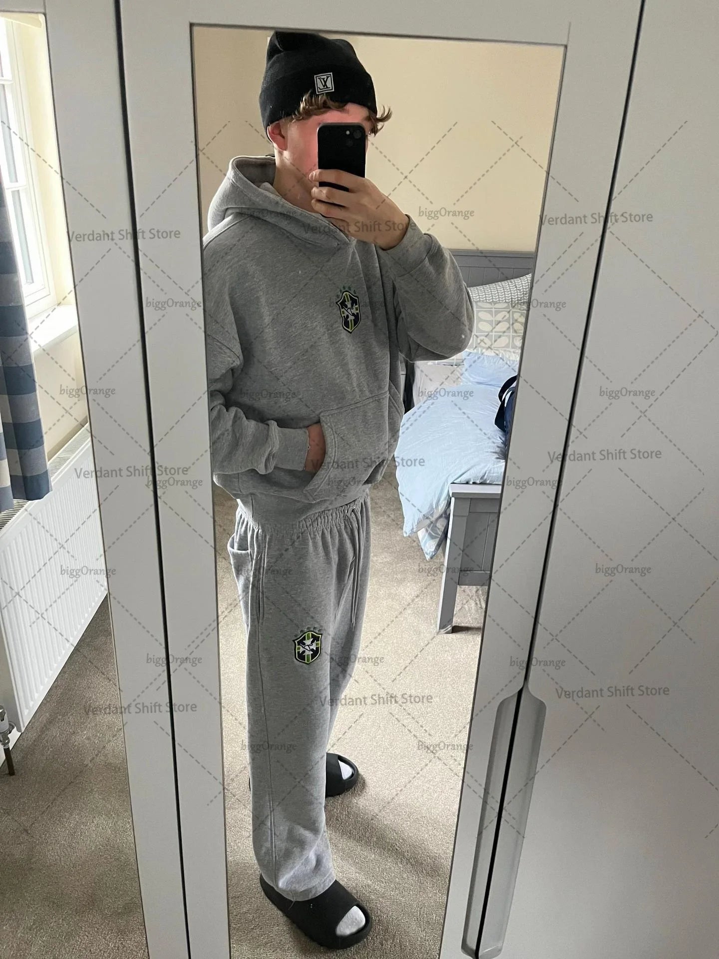 New Y2K casual loose street hip-hop suit trend Gothic Harajuku personality couple hoodie European and American mix and match set
