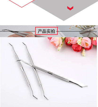 Stainless Steel Double-Headed Nail Picker Ingrown Nail Manicure Picking The Nail Groove Cleaning The Toenail Gap Dirt Tool Uñas