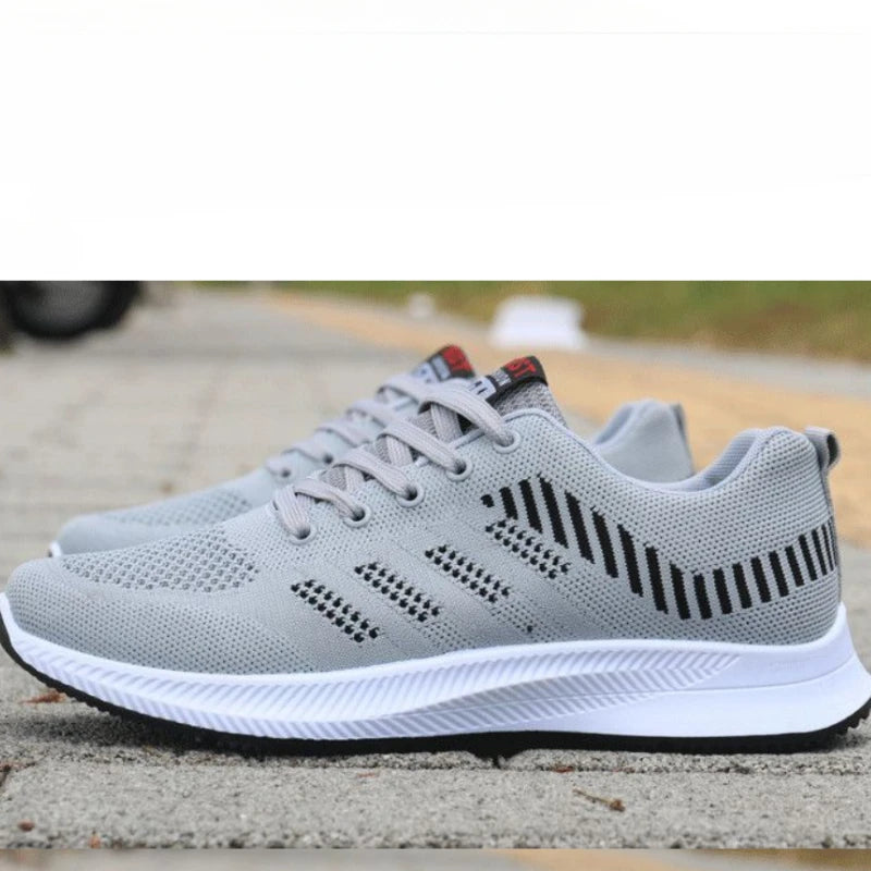 2025 Summer Unisex Mesh Casual Sneakers Outdoor Breathable Light Lace Up Casual Shoes for Men Flat Walking Training Sports Shoes