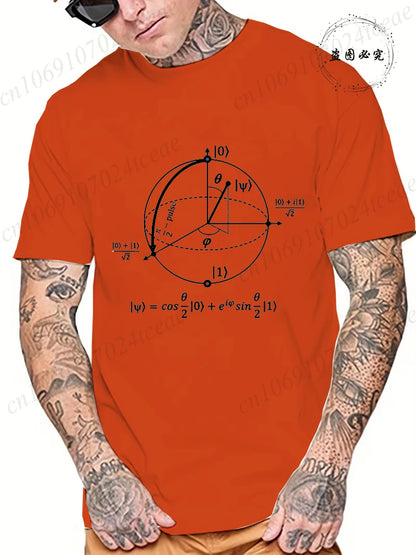 Summer Casual Men's T-Shirt Clothing Soft and Loose Round Neck Top for Men Math Physics and Science Male Short Sleeve Tees Tops