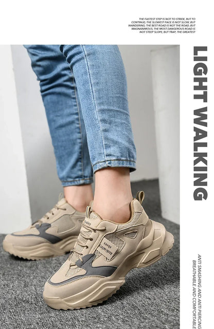 New Fashion 2024 Women's Safety Shoes Sneakers Women Anti-smash Anti-puncture Security Boots Protective Shoes Breathable