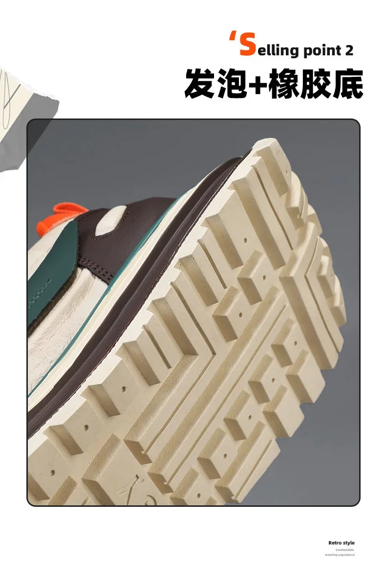 2025 New Spring Men's Breathable sneakers Casual Sports Shoes with Anti slip Soft Bottom White Shoes Men's Trendy Daday Shoes