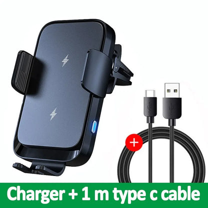 Wireless Car Charger Stand Automatic Fast Charging Station For iPhone 15 14 13 12 Samsung Z Flip Fold Xiaomi Phone Holder Mount