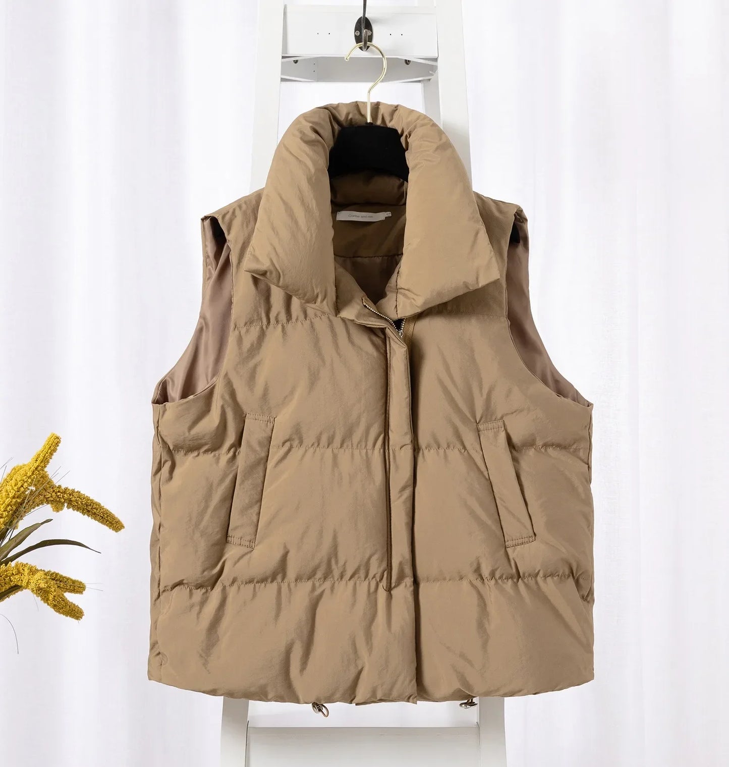 Autumn Winter Sleeveless Vest Women Keep Warm Puffer Jacket Stand Collar Harajuku Outwear Loose Fashion Padded Vest Korean Fall