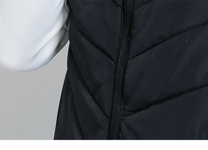 Winter Men's 9-Zone Heated Vest for Cold Protection Electric Heated Vest with Heating Cotton Lining【Power supply not included】
