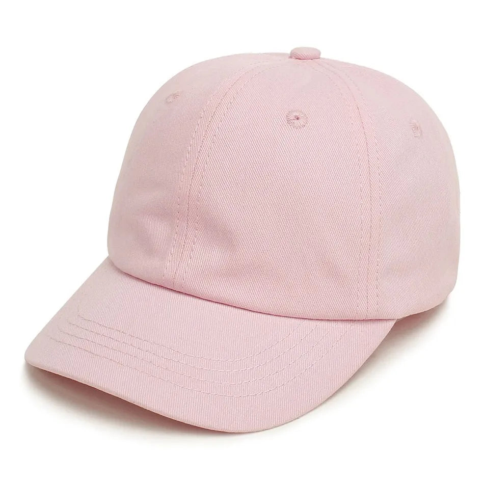 Kids Baseball Cap Low Profile Sun Hat for Boys and Girls Soft Cotton Pink Black White Gray for Baby Children