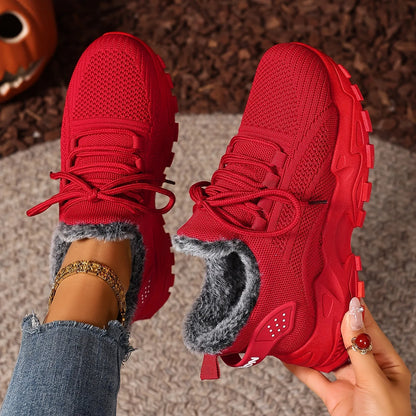 Sneakers Women's Winter Warm Sports Shoes Non Slip Soles Suitable for Cold Weather Outdoor Walking Sports Shoes Ladies Sneakers