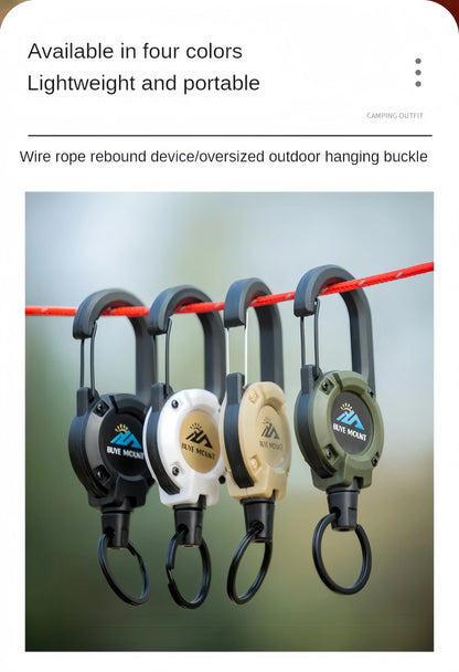 Portable Retractable Keychain with Steel Wire Rope,Outdoor Tactical Anti-Loss Buckle for Camping Gear & EDC Accessories