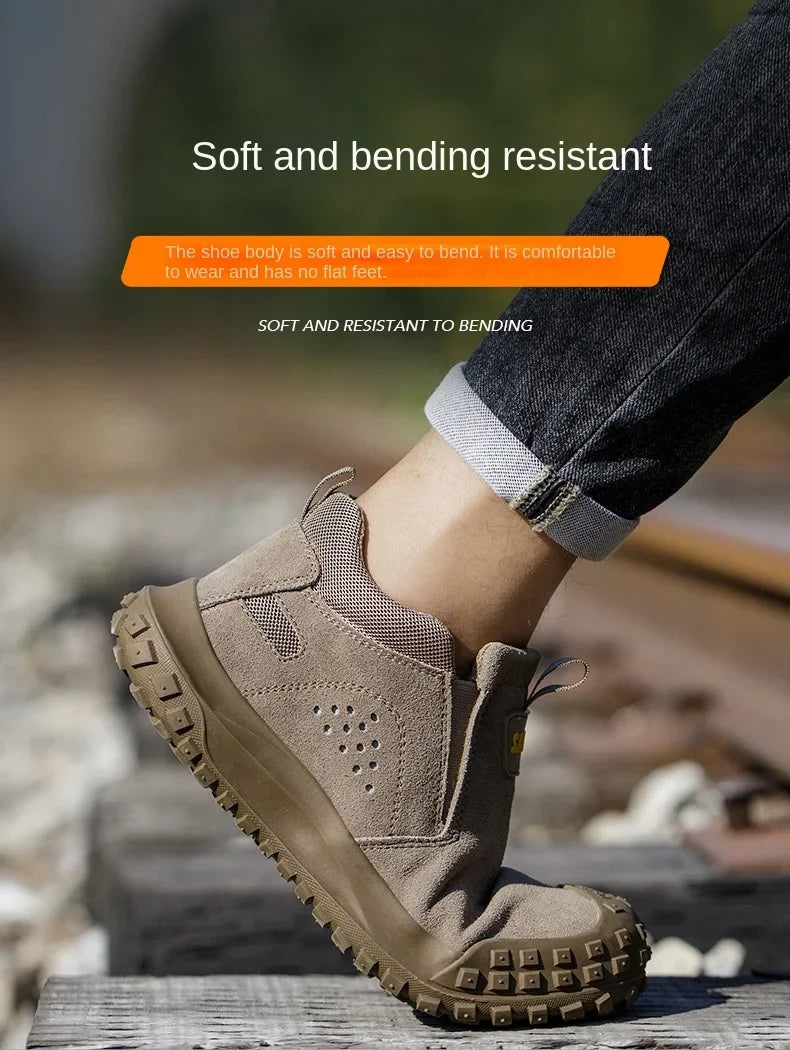 Men Safety Boots Welder Safety Shoes Anti-Smash Indestructible Safety Shoes Men Work Boots Steel Toe Security Boots Footwear