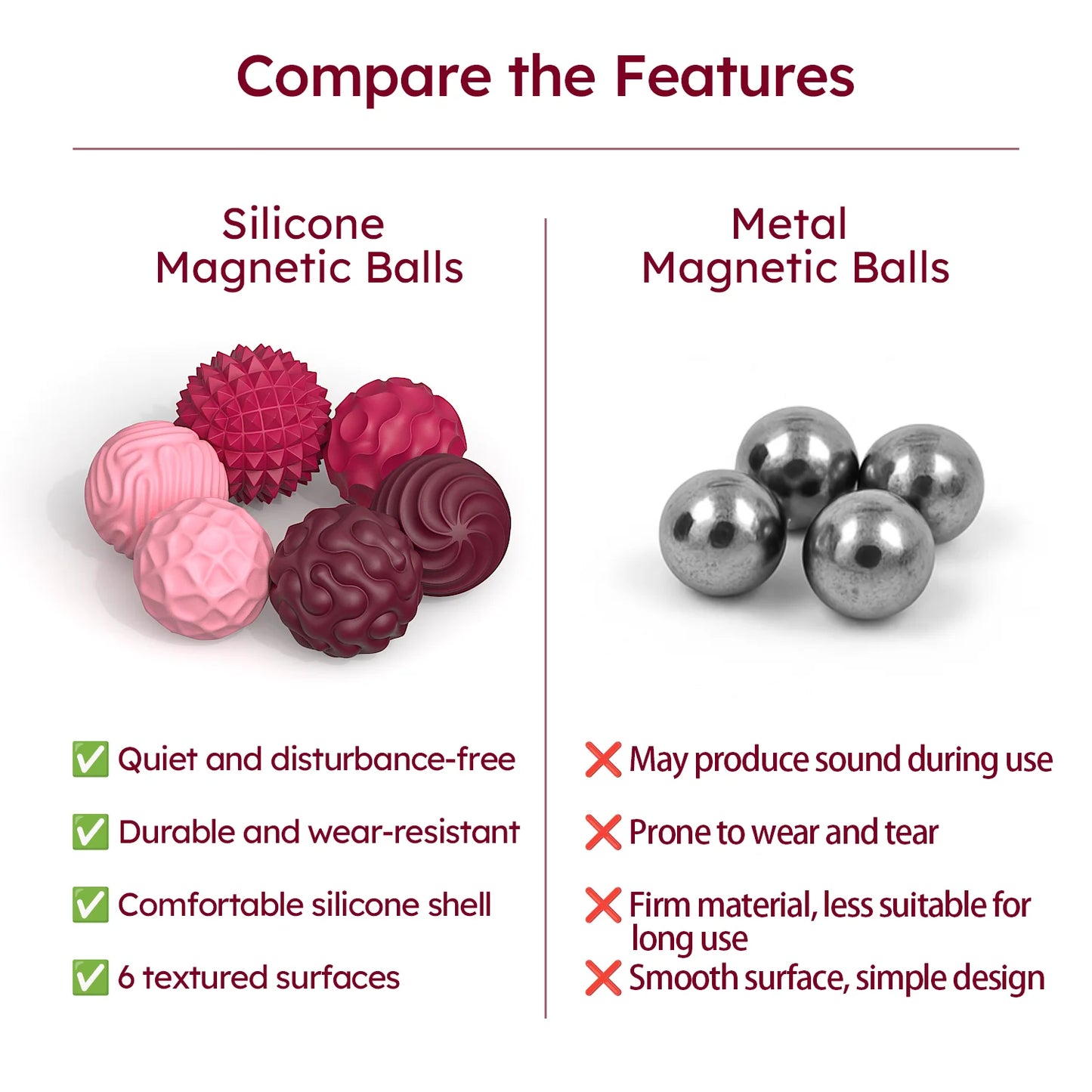 Upgraded Second Generation Silicone Magneti Balls Fidget Toy Worry Balls Autism Calming Toy Kid Adults Relief Stress Sensory Toy