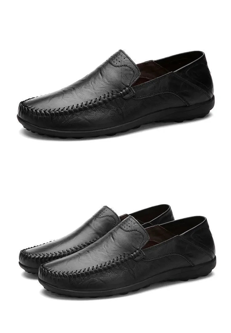 Shoes Men Leather Spring Loafers Slip on Business Casual Leather Shoes Classic Soft Moccasins Hombre Breathable Flats Shoes