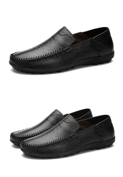 Shoes Men Leather Spring Loafers Slip on Business Casual Leather Shoes Classic Soft Moccasins Hombre Breathable Flats Shoes