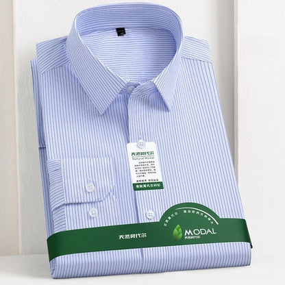 New Quality Anti-Wrinkle Men Shirt Long Sleeves Dress Shirts For Men Slim Fit Camisa Social Business Office White Shirt 5XL