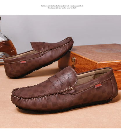 Men Shoes Casual Leather Mens Loafers Moccasins Designer Slip on Boat Shoes High Quality Chaussure Homme Plus Size 38-47