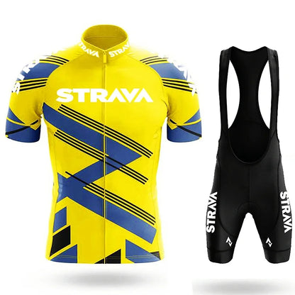 Strava Men's Cycling Outfit Bicycle Shorts Road Bike Sports Set Mountain Cycle Jersey Breathable Summer Clothing Pro Uniform