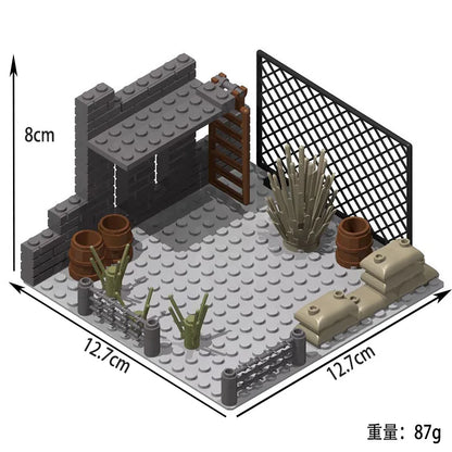 WW2 Military Army Soldiers World War 2 Military Base Observation Tower Model Assemble Building Blocks Bricks Children's DIY Toys