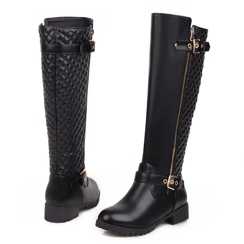 Winter Women Shoes Long Boots Sexy Woman Motorcycle Booties Custom Platform High Heels Knee High Boots Women Botas WSH5429