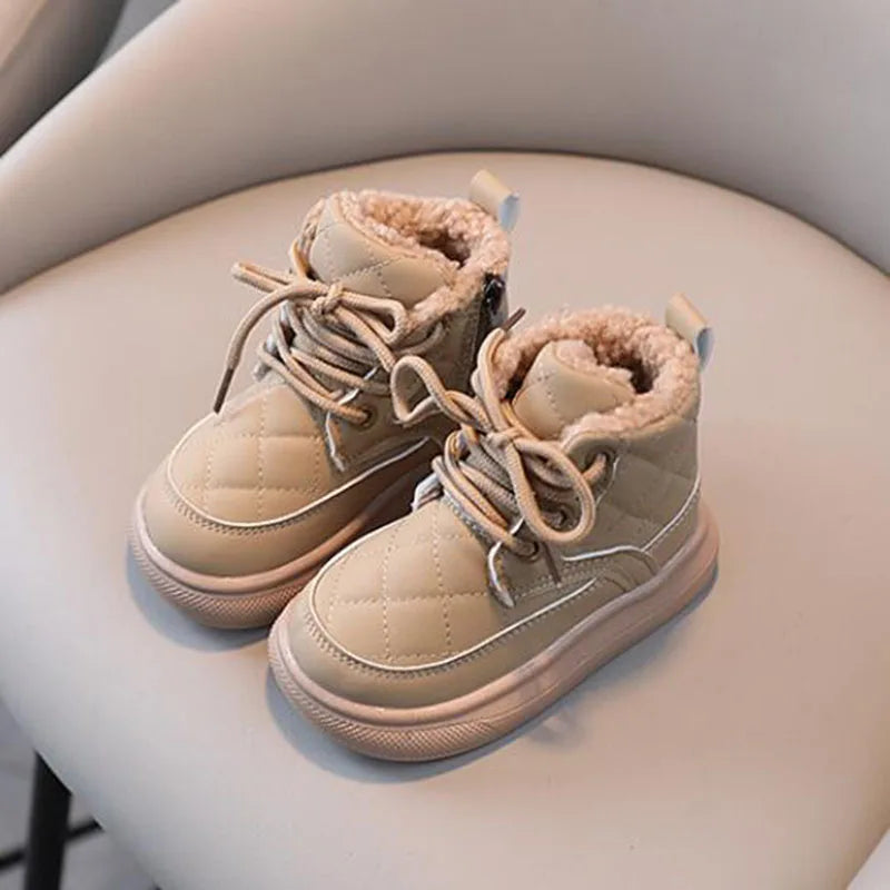 Kids Boots 2024 Autumn Winter Baby Girl Shoes Non-slip Children Infant Boys Snow Boots Cotton Shoes